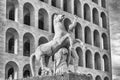 The Palazzo della CiviltÃÂ  Italiana, aka Square Colosseum, Rome, Italy Royalty Free Stock Photo